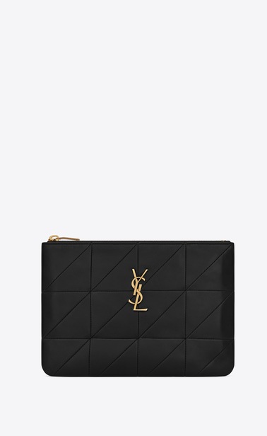 JAMIE Pochette A5 "carré rive gauche" en agneau plongé